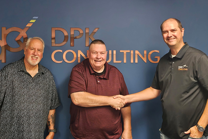 [Pictured from right to left, Ray Hyman, COO, Gregory Cook, Director of Survey, and James Heiser, President & CEO]